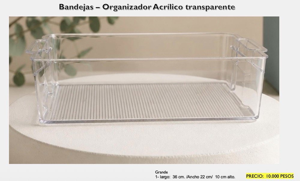 Bandeja Organizadora Acrílico Grande