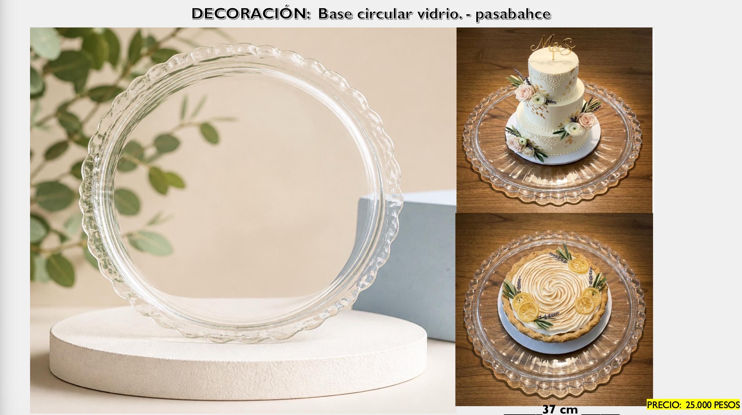 Base Circular Vidrio Pasabahce