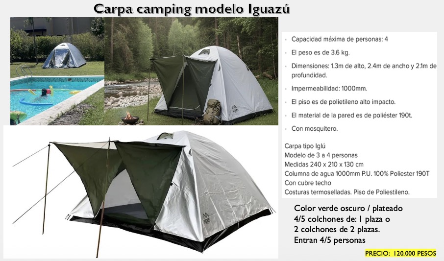 Carpa Camping Modelo Iguazú