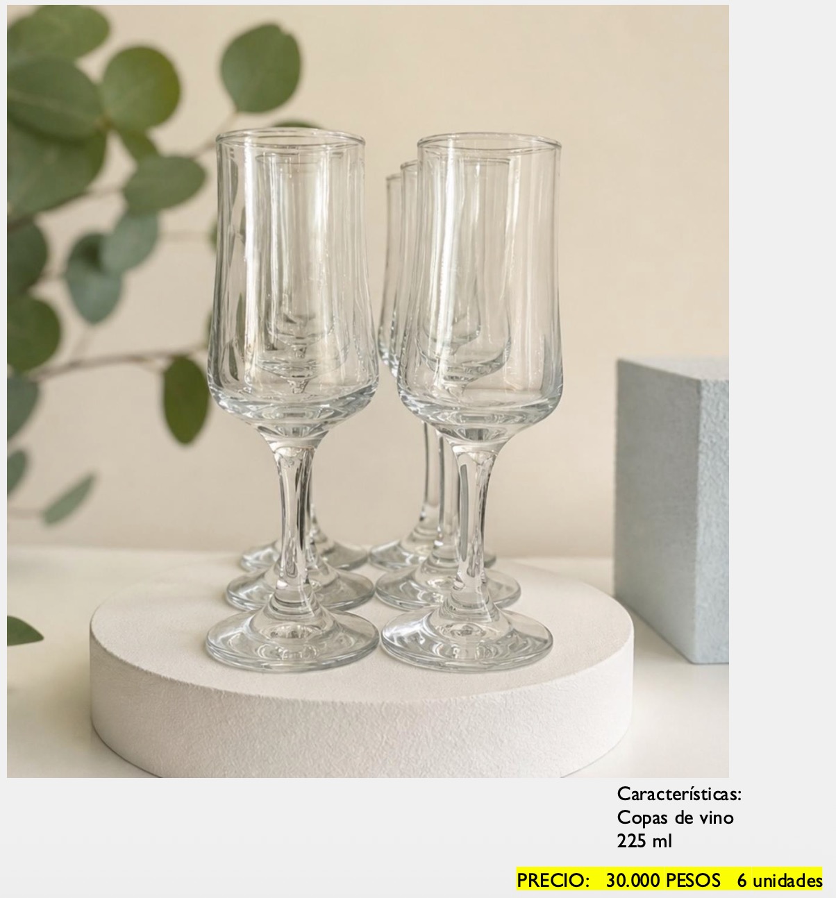 Copas de Vino 225 ml