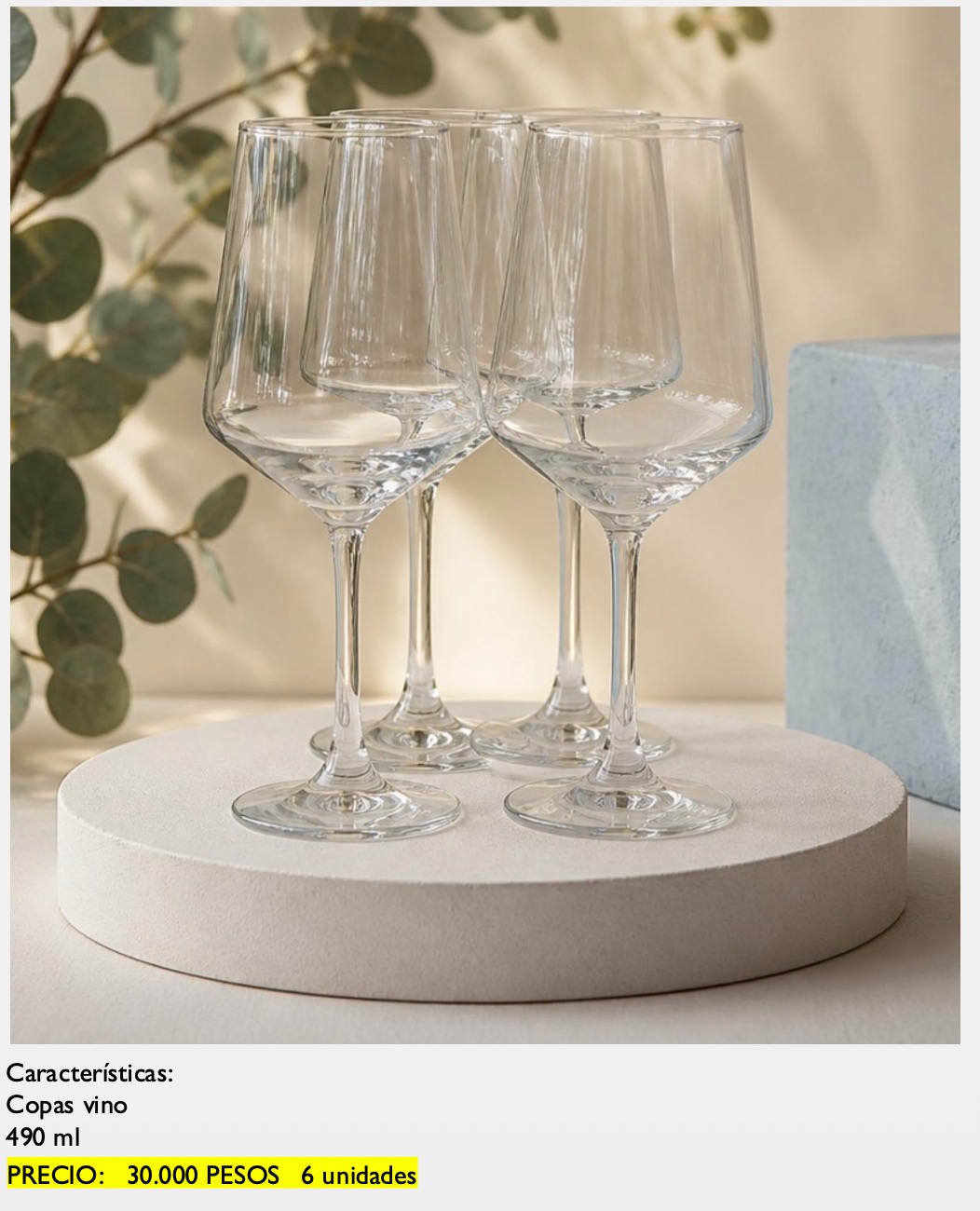 Copas de Vino 490 ml
