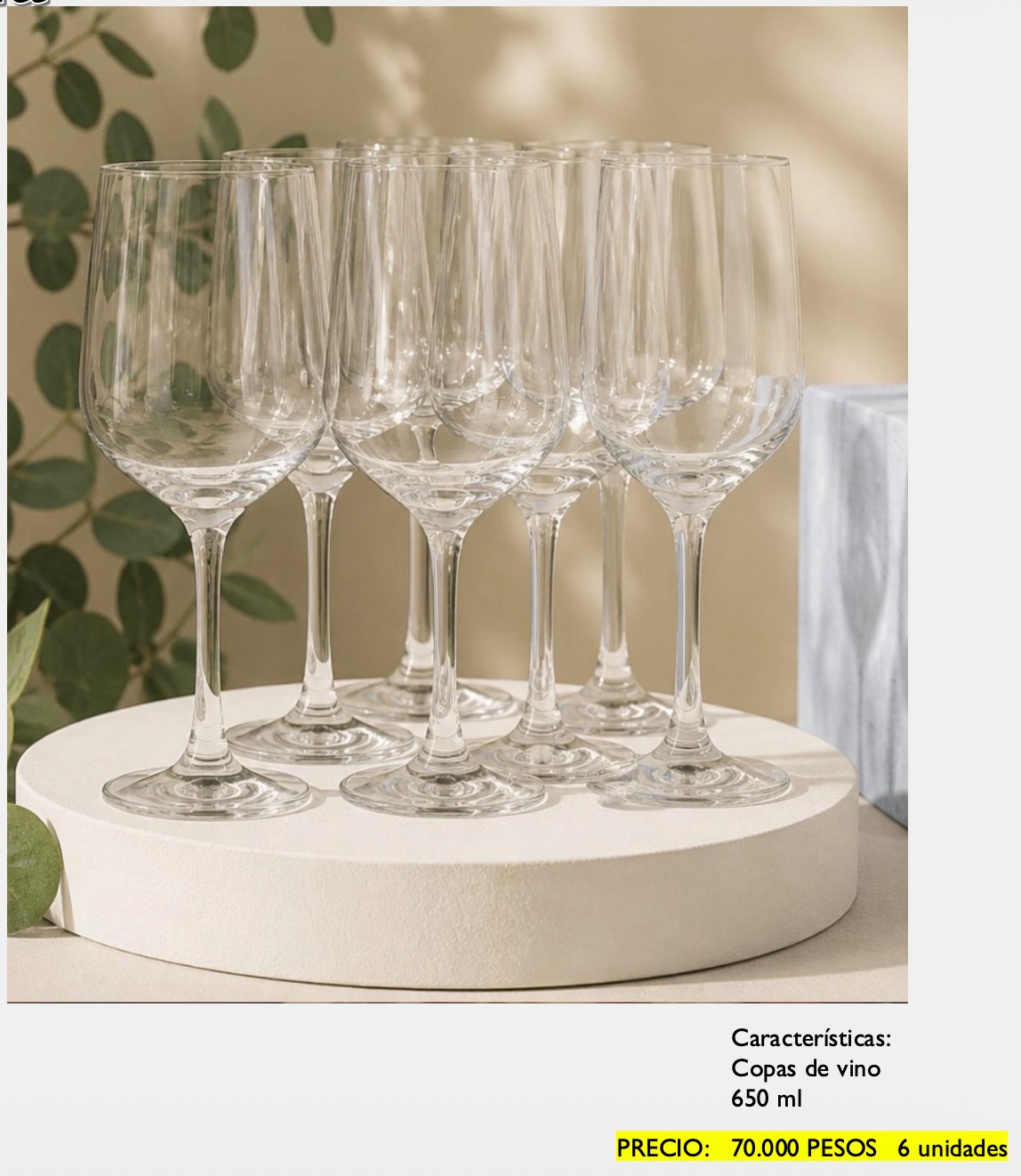 Copas de Vino 650 ml