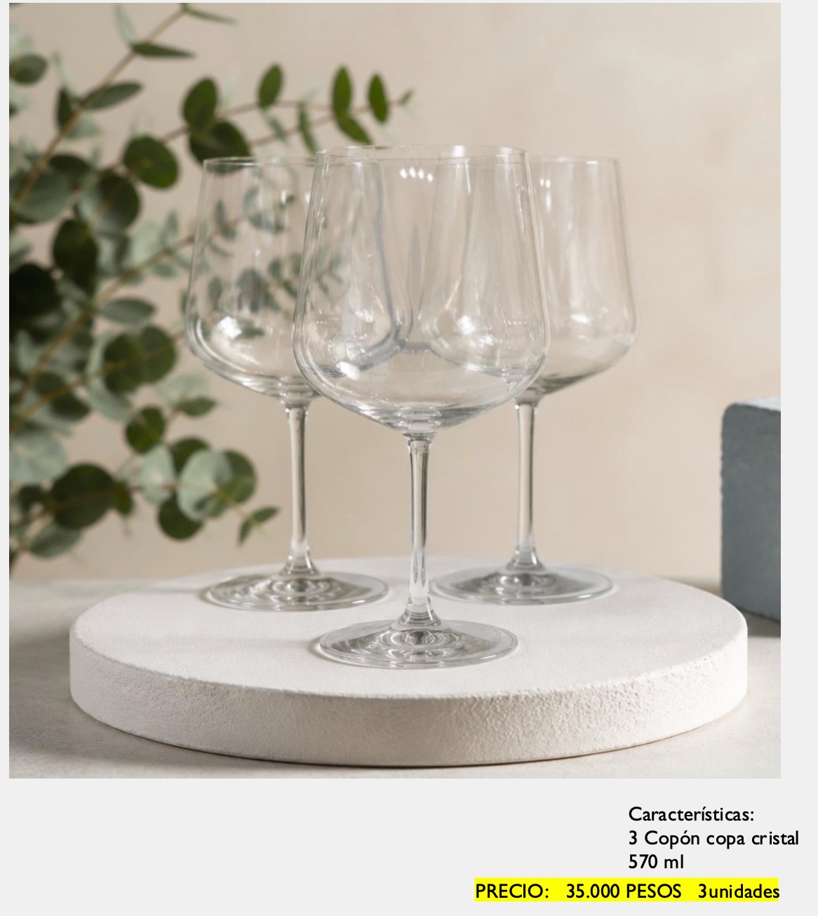 Copones Copa Cristal 570 ml