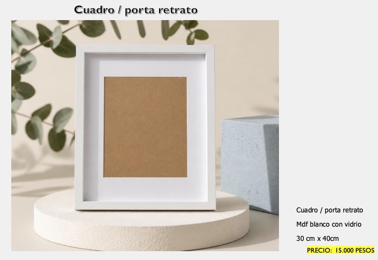 Cuadro / Porta Retrato Blanco