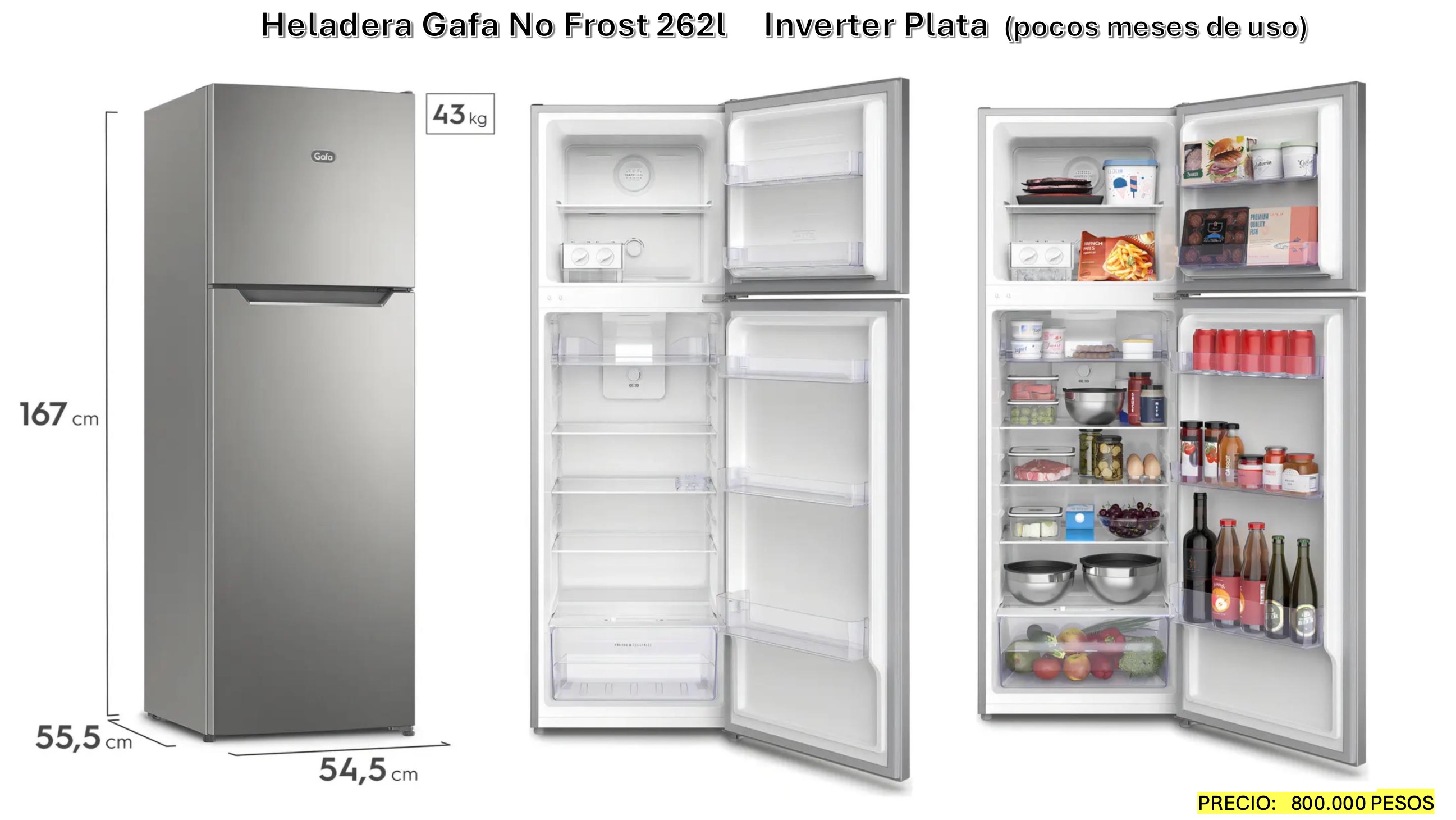 Heladera Gafa No Frost 262L