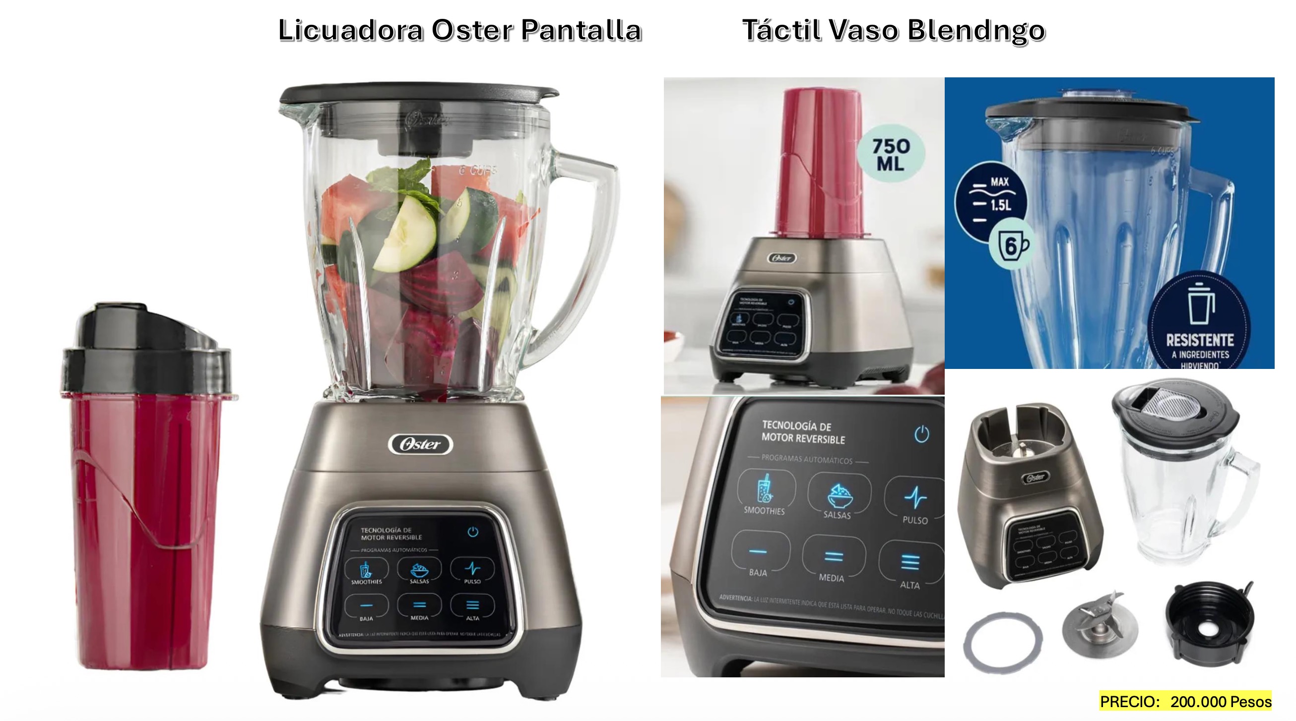 Licuadora Oster Pantalla Táctil