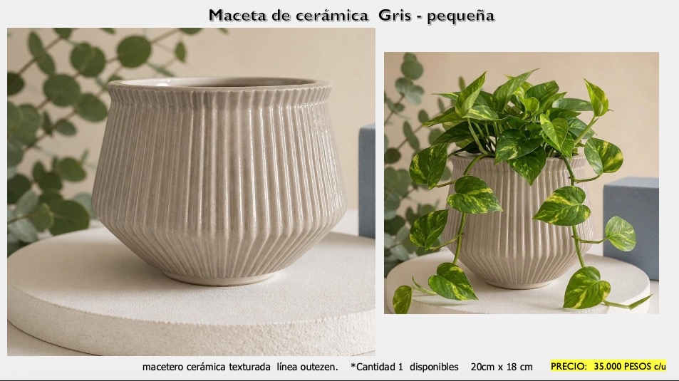 Maceta Cerámica Texturada — Pequeña