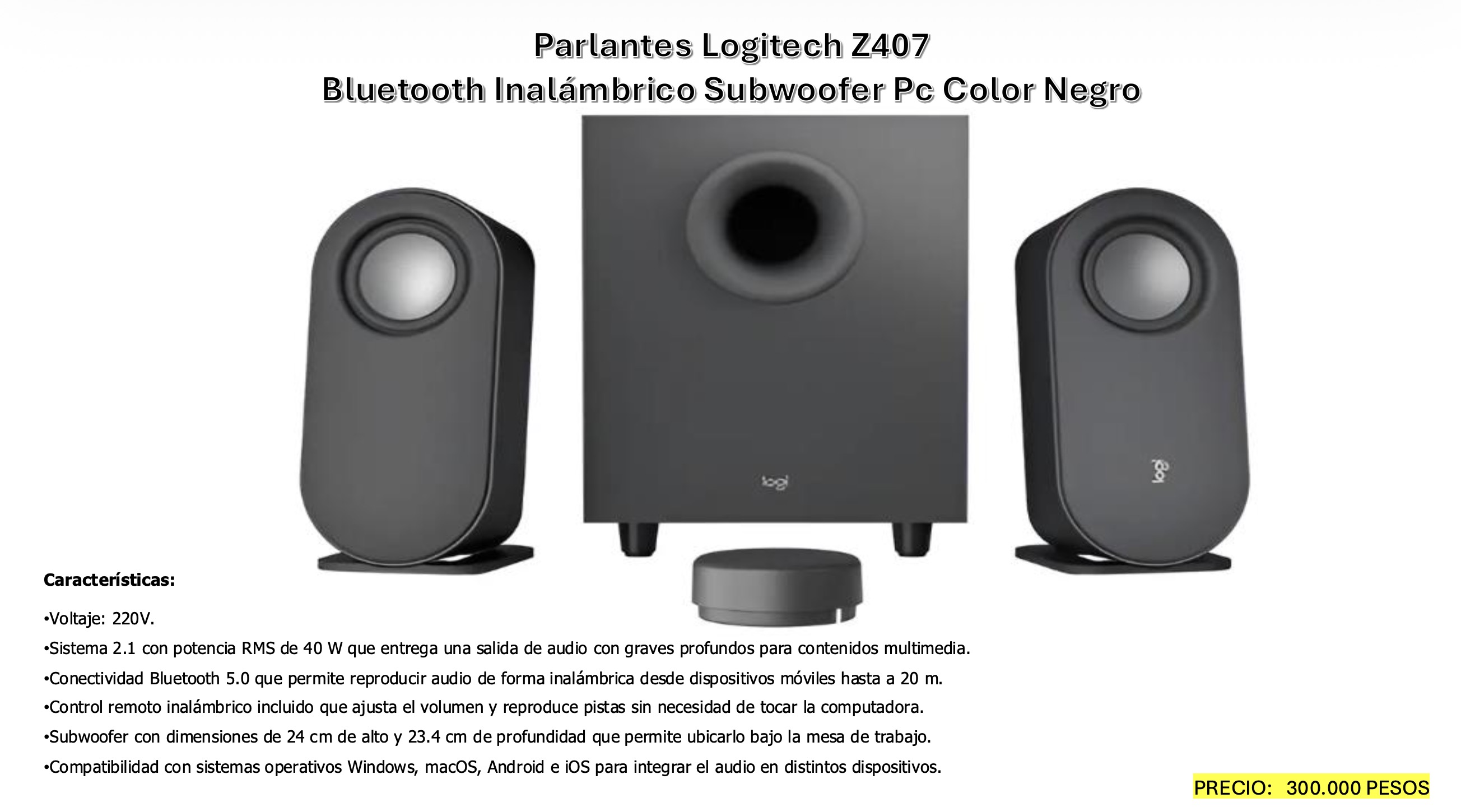 Parlantes Logitech Z407