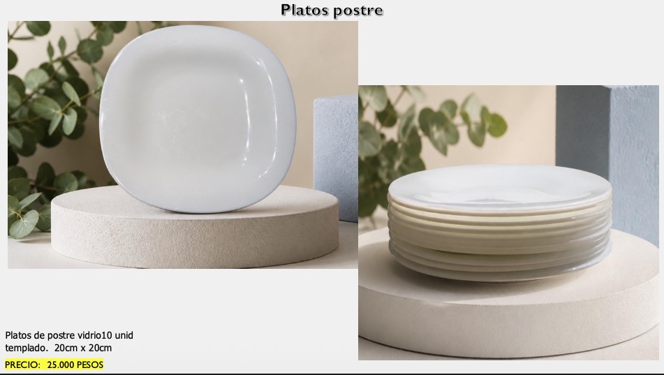 Platos de Postre Vidrio — x10