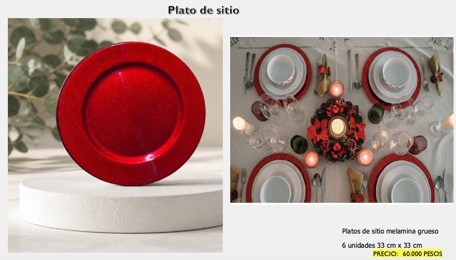 Platos de Sitio Rojos — x6