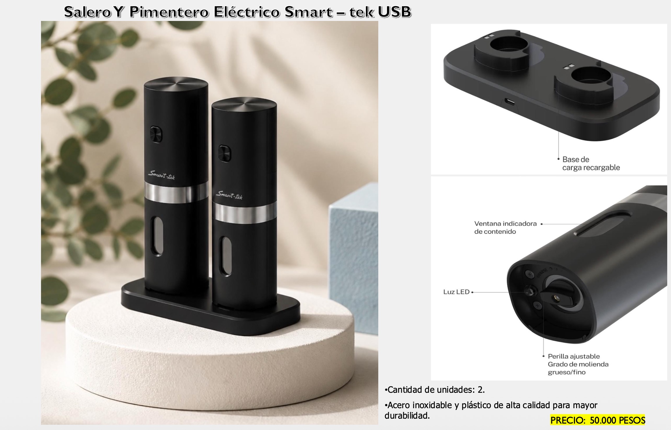 Salero y Pimentero Eléctrico Smart-tek